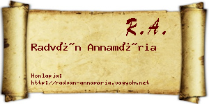 Radván Annamária névjegykártya