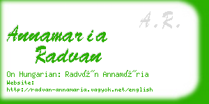 annamaria radvan business card